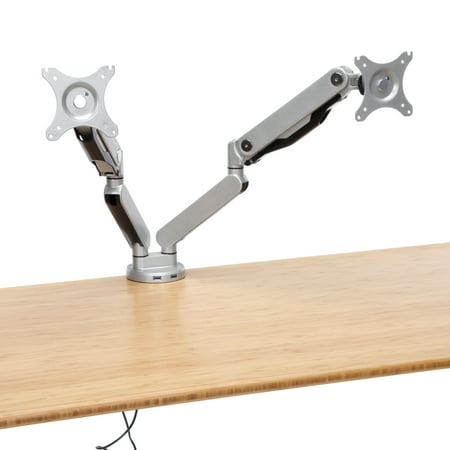 OFM Erognomic Double Monitor Desk Arm Support for Two Panels Silver