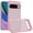 Light Pink, variant on For Google Pixel 10/10 Pro Polished Oil Thick Acrylic Metal Button Hybrid Case Cover - Burgundy
