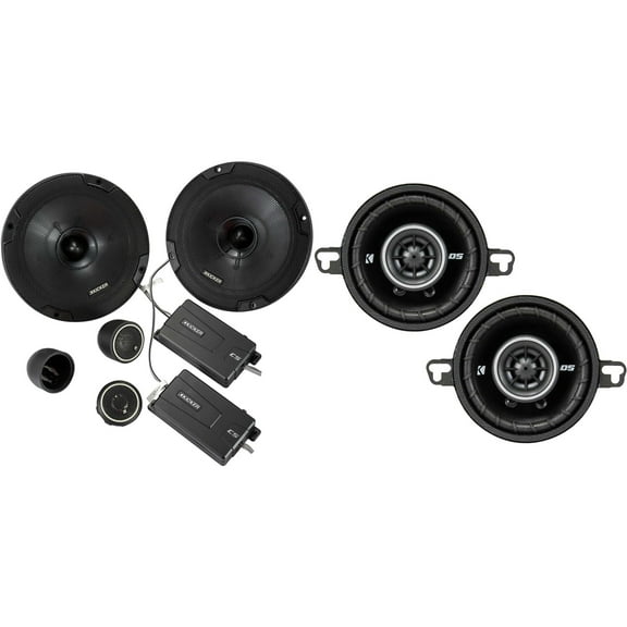 Kicker 46CSS674 CS-Series CSS67 6.75-Inch (165mm) Component System with .75-inch tweeters w/ 43DSC3504 3.5" Coaxial Bundle