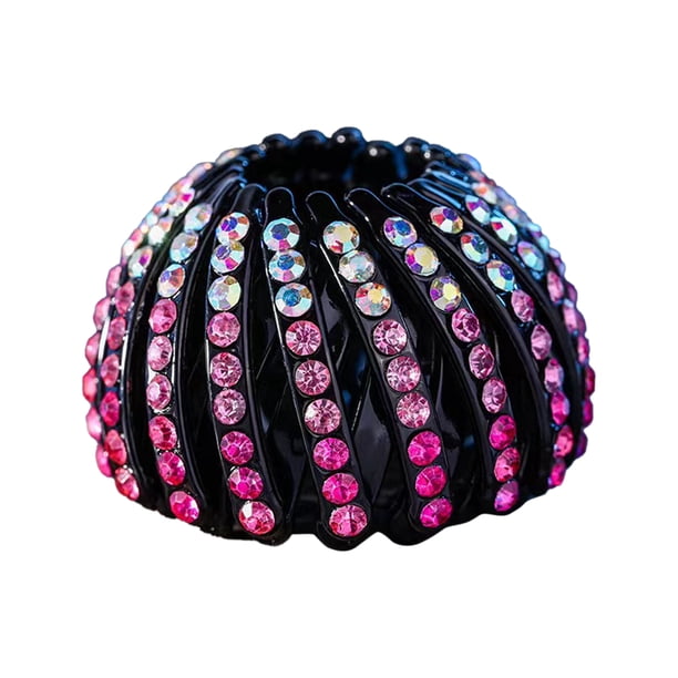 Placa para el Cabello con Forma de Nido de Pájaros de Diamantes de Colores Pinzas para el Cabello Expandibles para Mujeres y Niñas Soporte para Coleta Pinzas para Moño para ANGGREK Otros
