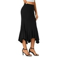 thumbnail image 5 of RUTAYY Women Long Satin Versatile Skirt Elegant High Waist Party Wedding Flared A-Line Midi Skirts Solid Color Smocked Boho Pleated Skirts, 5 of 8