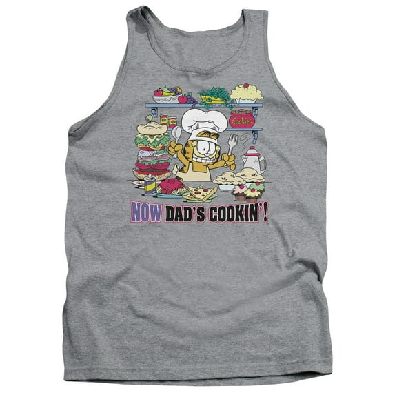 Garfield Now Dads Cooking Adult Tank Top Athletic Heather