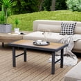 thumbnail image 2 of Outsunny Metal Patio Coffee Table, Outdoor Side Table, Brown, 2 of 10