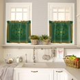 thumbnail image 4 of St. Patrick''s Day Green Clover Curtain Valance and Tiers Set for Kitchen Windows,Irish Shamrock Rod Pocket Panel Drapes,Spring Four Leaves Clover Tier Valances Window Treatment for Bedroom, 4 of 5