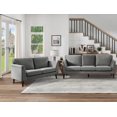 thumbnail image 4 of Topline Home Furnishings Striking Grey Velvet Sofa-Loveseat Set, 4 of 6
