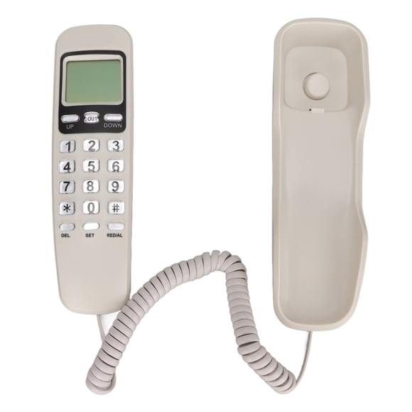 Teléfono de pared con Cable Bling Bling KXT333CID multifunción retro con Pantalla LCD blanco