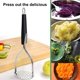 thumbnail image 3 of Triturador de patatas, triturador de patatas profesional, triturador de patatas de metal, triturador de patatas de acero inoxidable con mango antideslizante negro ER, 3 of 5