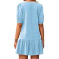 thumbnail image 4 of Gvmfive Womens Cotton Linen Casual T-shirt Dress Short Sleeve Ruufled Dress, 4 of 4