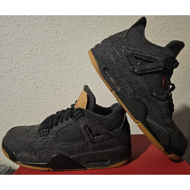 Ni-k-e Levi's x Air Jordan 4 Retro Black Denim??Men's Size 11??AWESOME??VNDS??CLASSIC??