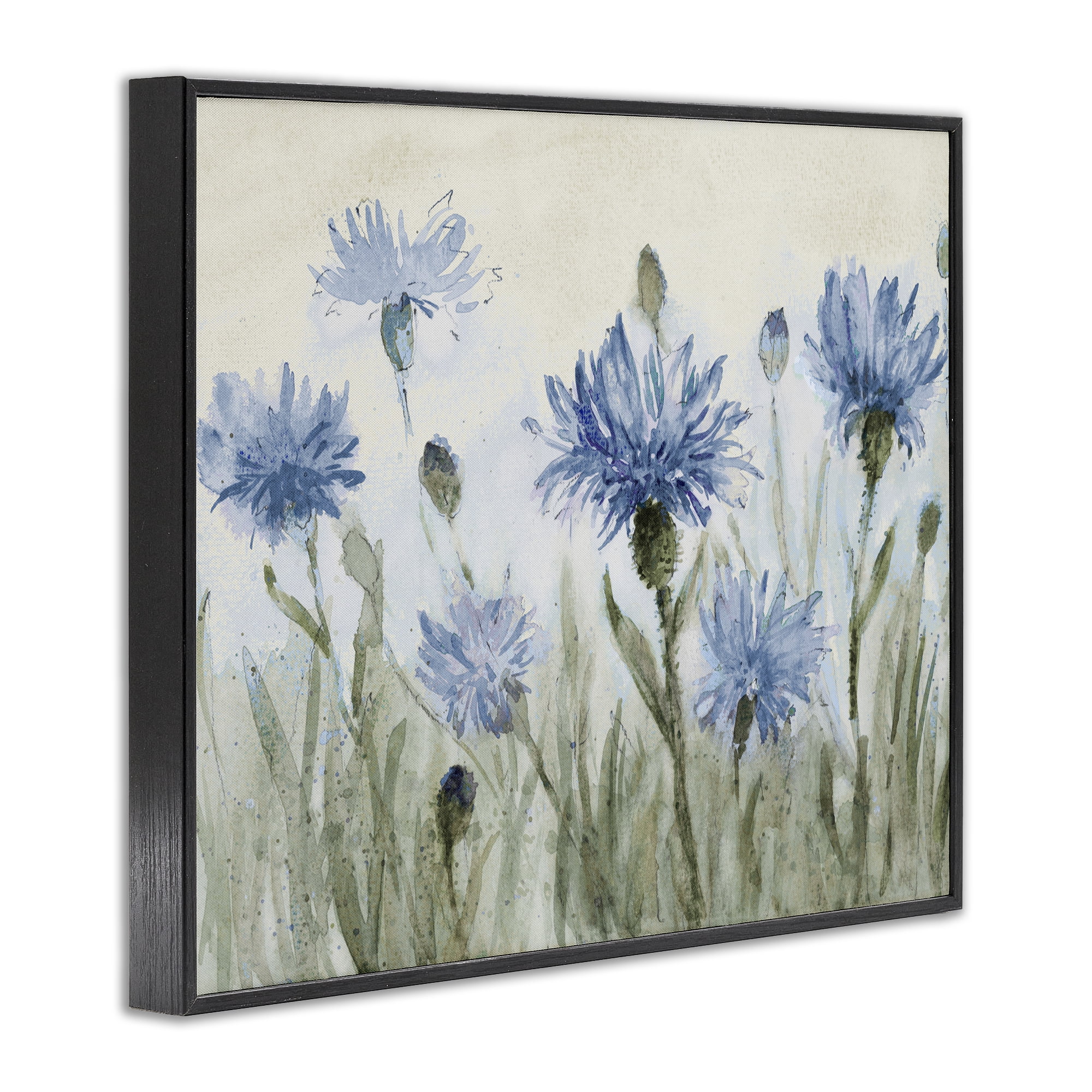 Stupell Industries Blue Cornflowers Meadow Black Framed Giclee Art, design by Lanie Loreth