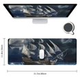 thumbnail image 2 of Heduofu Landscape Mouse Pad, Cloudy Sky Ship Oil Print Like Art Image, Rectangle Non-Slip Rubber Mousepad, Standard Size, Blue Grey Pale Grey 31.5x11.8 in, 2 of 6