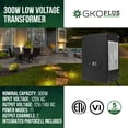 thumbnail image 2 of GKOplus ETL Listed 300W Low Voltage Transformer for Landscape Lighting with Timer and Photocell Sensor, 120V AC to 12V/14V AC Power Pack, Fully Encapsulated Toroid Core, CEC VI Certified, 2 of 5