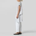 thumbnail image 4 of Camisa de manga corta de lino y algodón de corte holgado para mujer Top Sling Top Pants Daily Outfit FLhrweasw Nuevo, 4 of 8