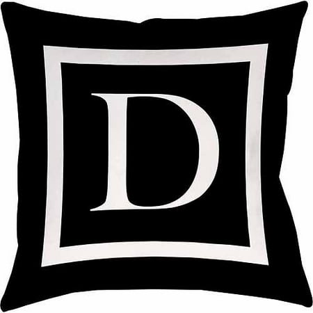 IDG Classic Block Monogram Decorative Pillow - Black