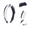thumbnail image 3 of Unique Bargains 1 Pc Grace Stripe Pattern Wide Cross Knot Headbands for Women Navy Blue White Black, 3 of 6