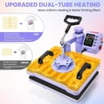 thumbnail image 5 of Adnoom 8 in 1 Heat Press Machine Combo, 15"x12" Sublimation Heat Transfer, 360°Swing Away, Digital shirt Press Machine for Hat Cap Mug Plate,Purple, 5 of 9