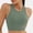 Army Green, variant on Bikini Tops for Women Crew Neck Swim Top Solid Color Swimwear for Beach and Swimming Pool