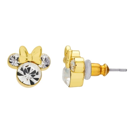 Minnie Mouse Yellow Plated Crystal Stud Earrings