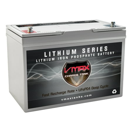 VMAX LFP27-12100 12 Volt 100AH Lithium Deep Cycle for Boats and 30-80LB Trolling Motors