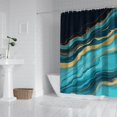 thumbnail image 2 of Blue Gold Wave Marble Pattern Shower Curtain 72"x84" ,Bathroom Decorative Shower Curtains Set with 12 Hooks,Modern Waterproof Washable Shower Curtain, 2 of 6
