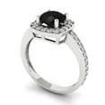 thumbnail image 2 of Solitaire with Accents Engagement Ring for Women - 1.335ct Natural Onyx in 14K White Gold Promise Ring, 2 of 6