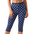 thumbnail image 1 of Pantalones capri para mujer, cintura elástica con ribete de encaje, largo 3/4, estilo cropped, para uso diario informal., 1 of 9