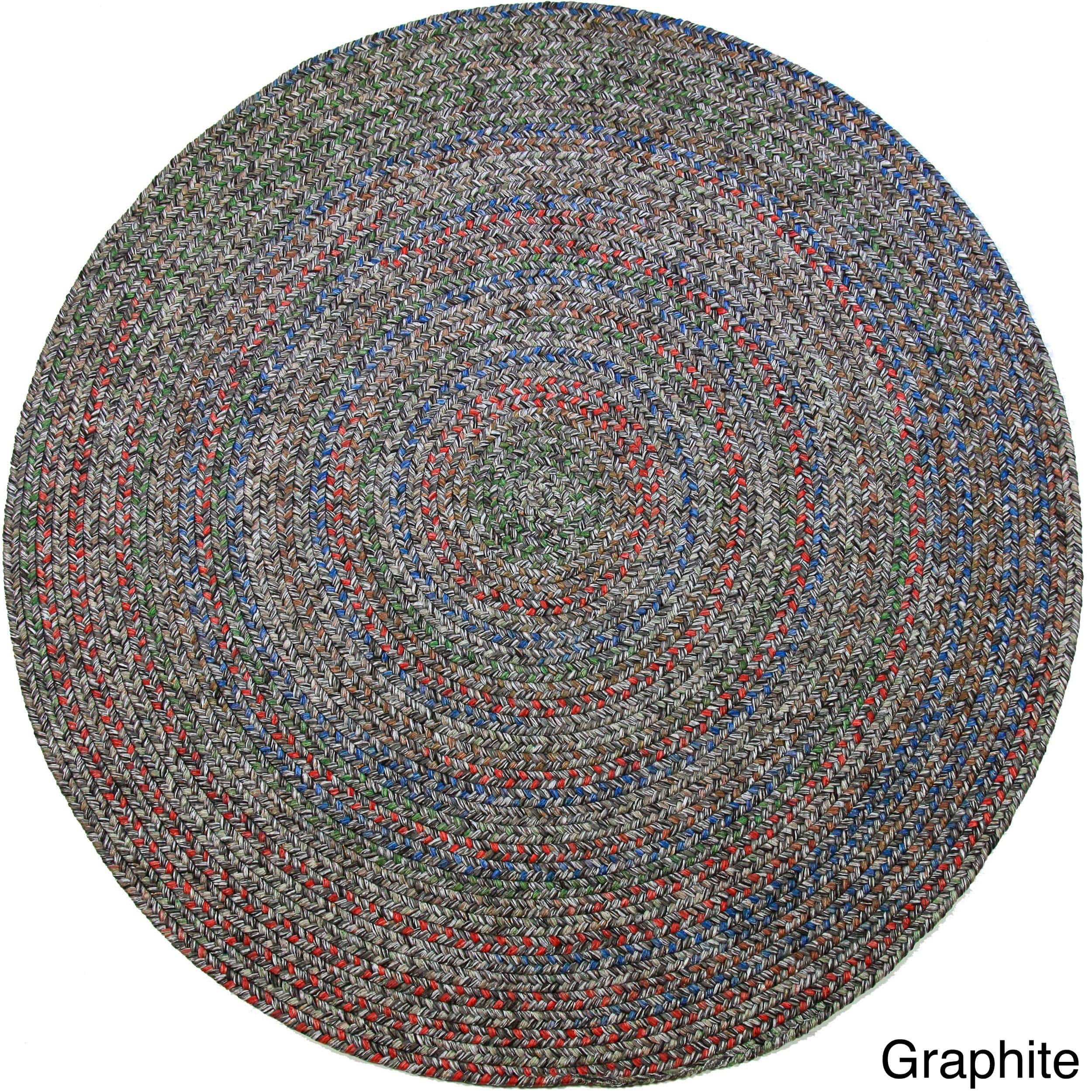 Rhody Rug Sophia Indoor/ Outdoor Braided Reversible Round Rug (8' x 8')