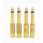 4PCS Gold 1/4" to 3.5mm Female to 6.5mm Male Jack Audio Plug Stereo Headphone Adaptor Converter for Audio Connector Cable