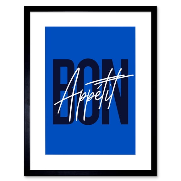 Bon Appetit Cobalt Framed Wall Art Print