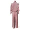 thumbnail image 4 of xiaxaixu Pyjamas 2 Pièces pour Femmes Set Mode Manches Longues Faux-Cou Tops + Pantalons Cordon de Serrage Set Loungewear, 4 of 5