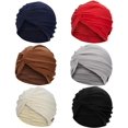 thumbnail image 1 of TureClos Turbantes con botones Gorro de turbante plisado con nudo preatado suave para mujer Gorro de dormir para envolver la cabeza TureClos JD729778405, 1 of 6
