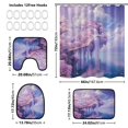 thumbnail image 4 of 4-Piece Bathroom Set with Waterproof Shower Curtain with Non-Slip Bath Mat, U-Shaped Mat & Toilet Lid Cover White Clouds and Waterfalls, 4 of 8