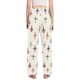 thumbnail image 3 of FORMRS Women's Pajama Pants with Pockets Soft Comfy Loungewear Sleep Bottom, Sizes S-2XL, Beige Cartoon Planes Pattern, 3 of 8