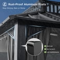 thumbnail image 5 of Sunjoy 16x12 Outdoor Gazebo, Steel & PC Roof Hardtop Gazebo with Curtain and Netting, Gray Aluminum Posts,Kingston Series, 5 of 17