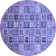 thumbnail image 1 of Ahgly Company Machine Washable Indoor Round Abstract Blue Modern Area Rugs, 4' Round, 1 of 4