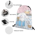 thumbnail image 2 of Cinnamoroll Drawstring Backpack Water Resistant String Bag Sackpack Cinch for Sports, Gym, Travel, Swimming, Yoga, Beach, 2 of 7