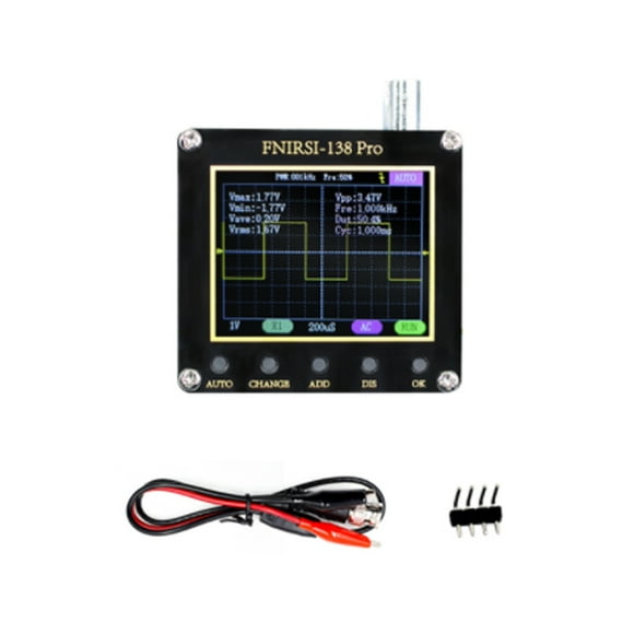 FNIRSI 138pro Handheld Portable Oscilloscope 2.4 Inch Display Multi-function Digital Oscilloscope One Button Auto Adjust PWM Square Waves Output Singles Automatic Normal Trigger Modes