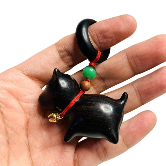 MOMOJIA Detailed Carved Wood Cats Sculpture Miniature Ornament with Eyecatching Eyes
