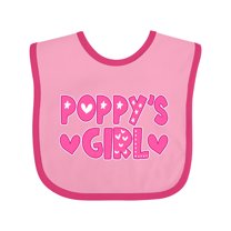 Inktastic Poppy's Girl Pink with Hearts Girls Baby Bib