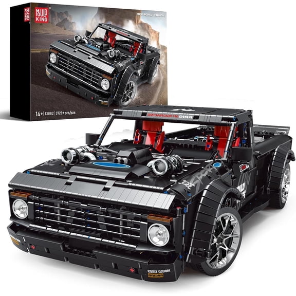 Pickup Truck Block Kits Model, MOC Building Blocks Set to Build, Gift for Age 14 /Adult Collections Enthusiasts(3695 Pieces, with Motor/APP Remote Control)