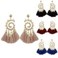 thumbnail image 2 of Ruanlalo Bohemian Women Spiral Pendant Thread Tassel Dangle Drop Earrings Jewelry Gift Blue, 2 of 6