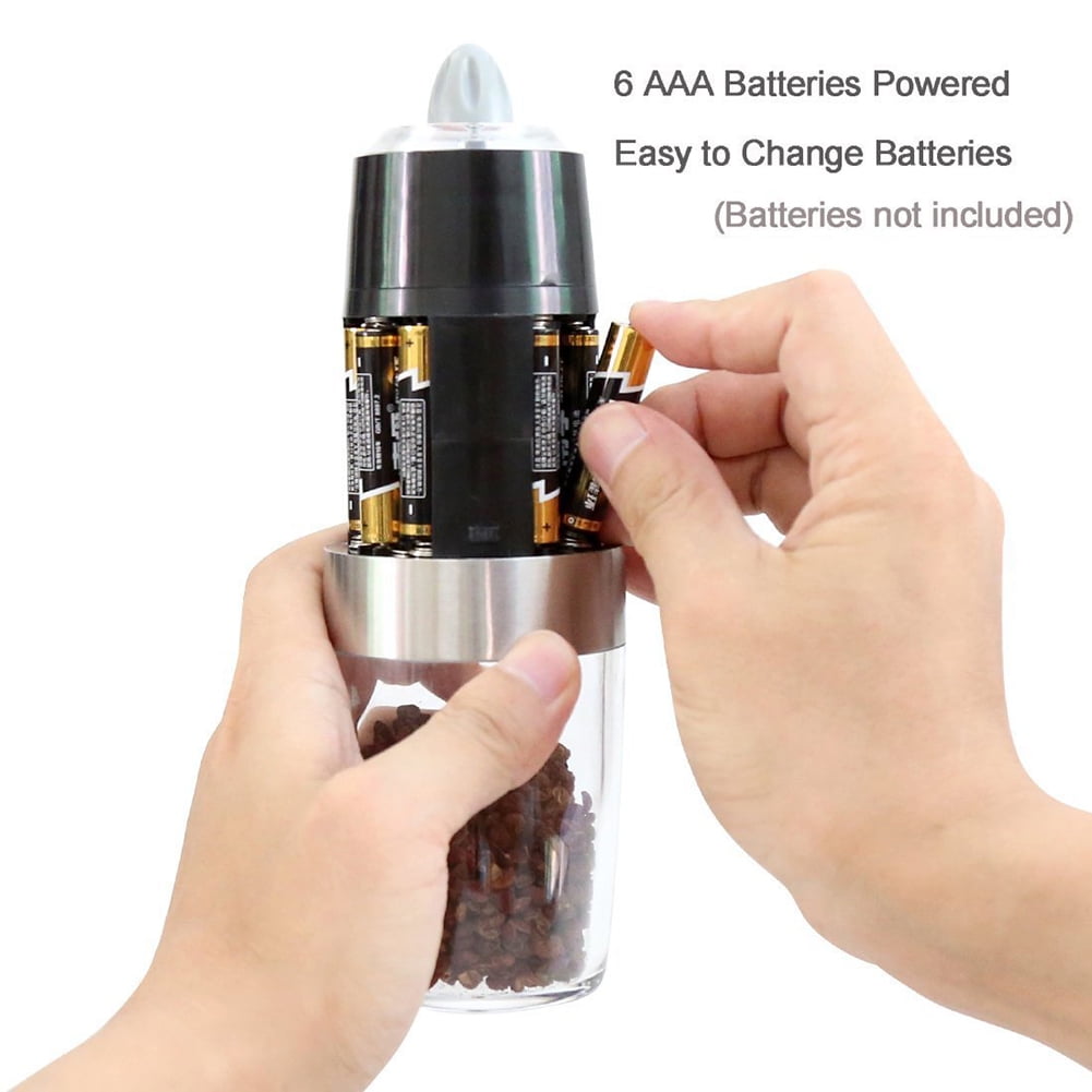 Lowestbest Kitchen Electric Salt or Pepper Grinder with LED Light for Cooking, Black, (Batteries not included) Lowestbest Kitchen Electric Salt or Pepper Grinder with LED Light for Cooking, Black, (Batteries not included)