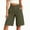 *Army Green, variant on ClodeEU Women's High Waist Linen Blend Bermuda Shorts,Relaxed Straight Leg Knee Length Shorts with Pockets Army Green,Women's Plus L