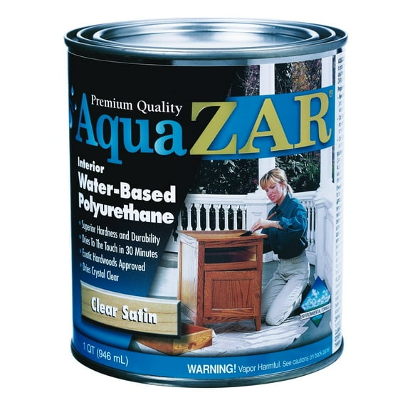 Aqua ZAR Satin Clear Water-Based Polyurethane 1 qt.