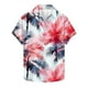 thumbnail image 1 of Camisas Hawaianas de Manga Corta de Algodón de Moda Casual Floral Estampado de la Camisa de Solapa, Poliéster, 1 of 5