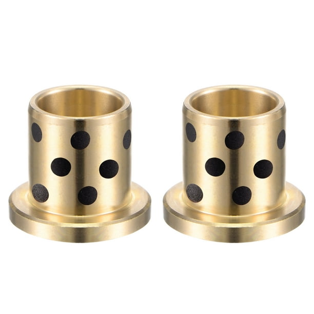 Ydmyge is margen Uxcell 16mm x 22mm x 25mm Flanged Sleeve Bearings Wrapped Oilless Bushings  Brass 2 Pack - Walmart.com