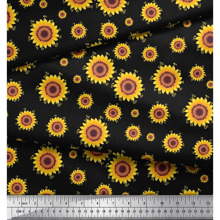 Sunflower Textiles 1 Yard Fabric For Sewing Soimoi Cotton Canvas Fabric - Leaves ...