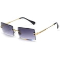 thumbnail image 1 of Gafas de sol rectangulares sin montura para mujer, gafas cuadradas sin marco a la moda para hombres, gafas ultraligeras, 1 of 5