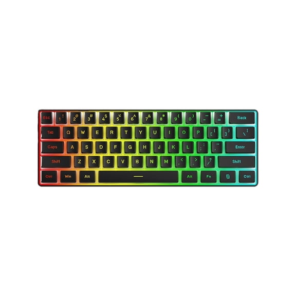 Tizuqe Ergonomic Corded Gaming Keyboard 61 Key LED Backlit Waterproof Keyboard for PC