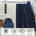 thumbnail image 4 of Jessy Home 8 Piece Home Collection Ultra Soft Cozy Towels 700 GSM Navy Blue Plush Towel Set, 4 of 8